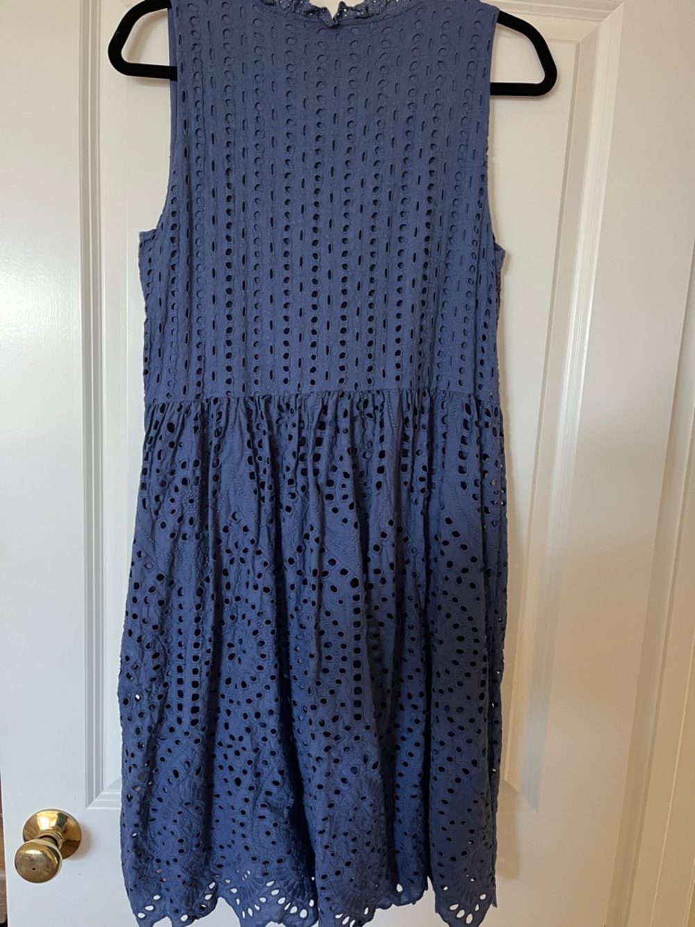 Sundance Navy Eyelet Sleeveless V-Neck Midi Dress - Picture 5 of 6